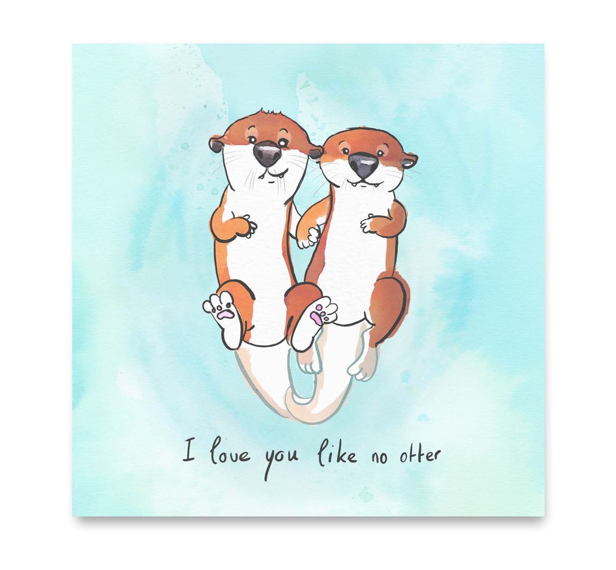 Handgemaakte wenskaart - I like otter - Mags Up Your Mind